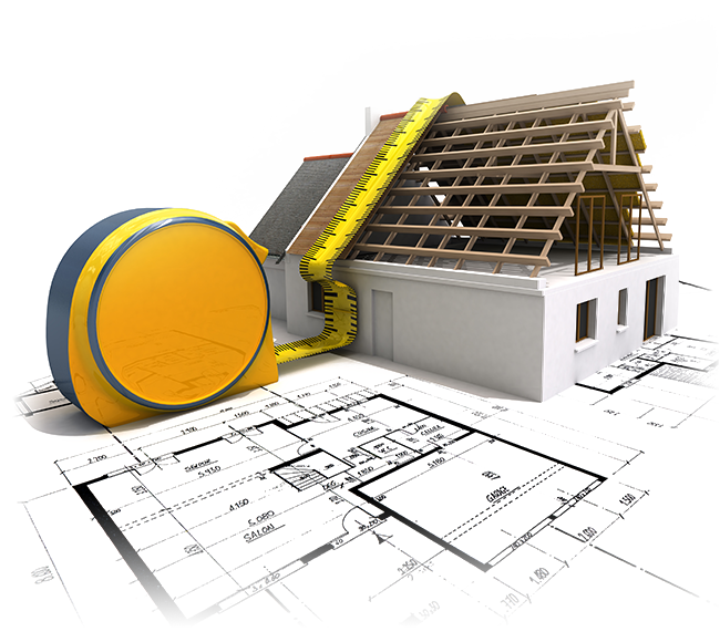 Diagram of a New Roof Being Installed